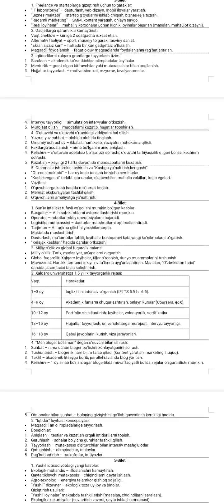 Maslaxatchi lavozimiga suxbat savollariga javoblar