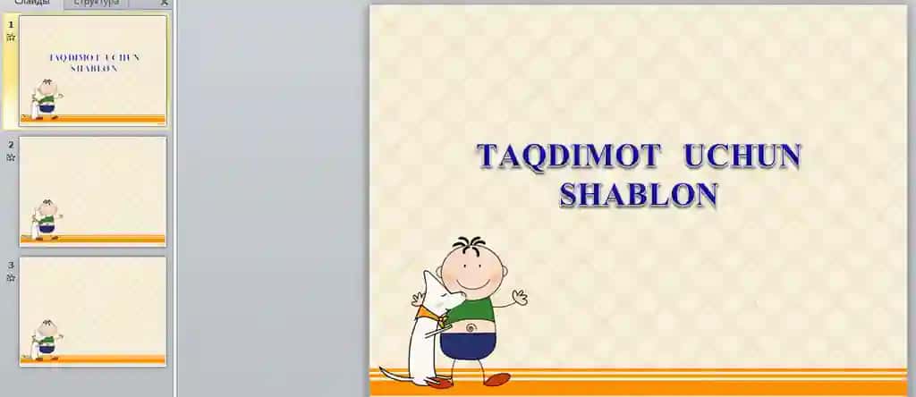 Maktabgacha uchun shablon taqdimotlarga