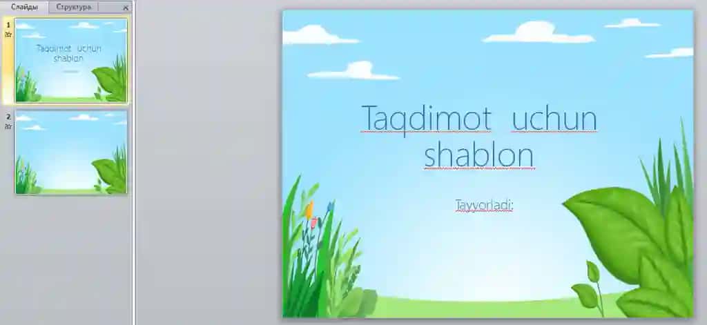 taqdimot shabloni