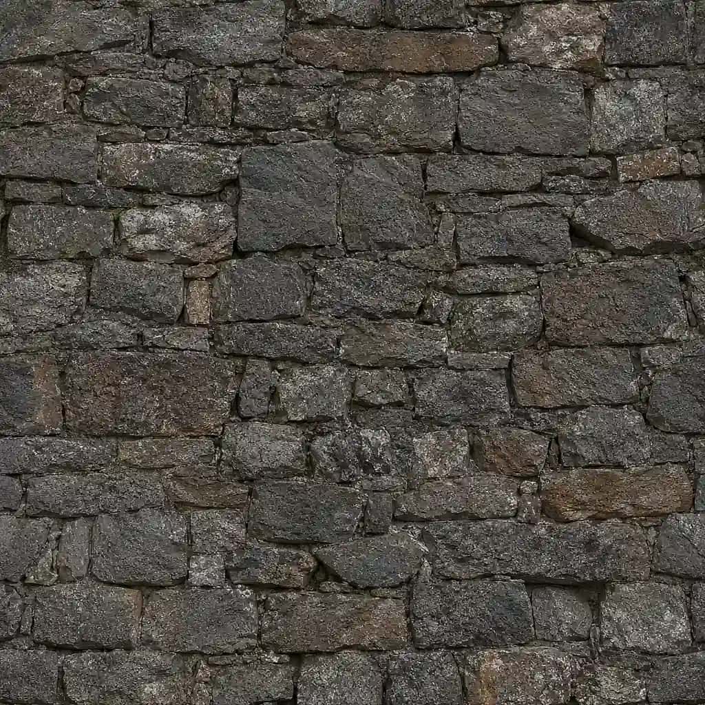 Realistik o'rta asr tosh devori teksturasi (PBR Texture Pack) - 4K