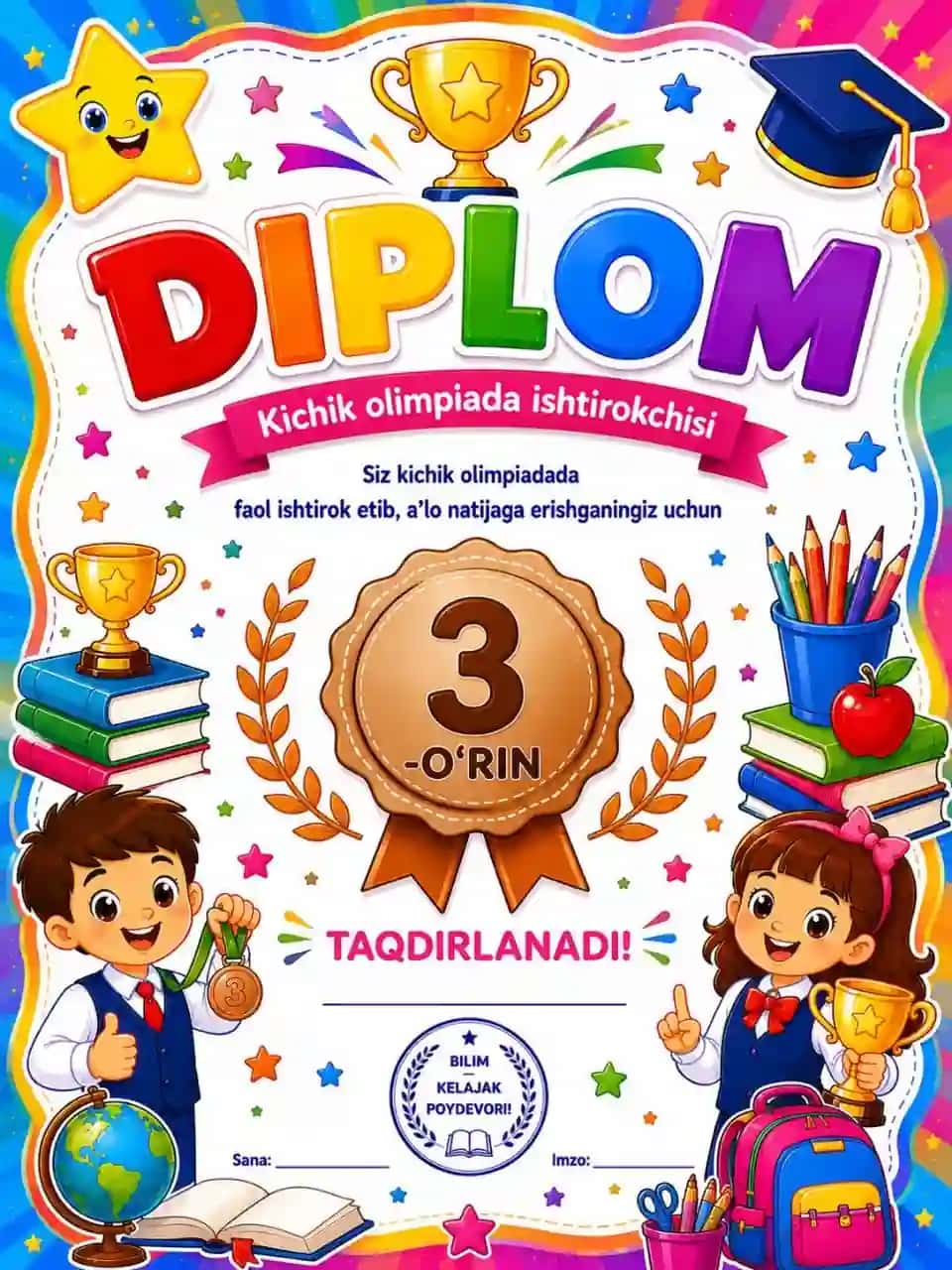 Diplom Tashakkurnoma, Faxriy yorliq