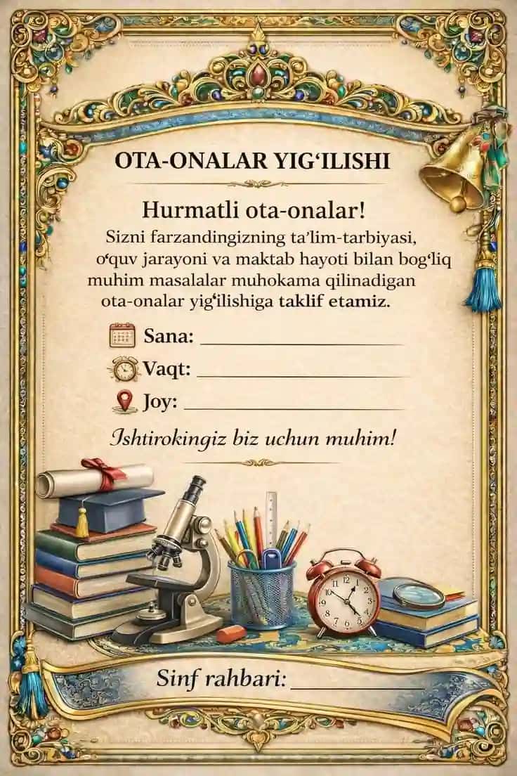 Yig'ilishga taklifnoma