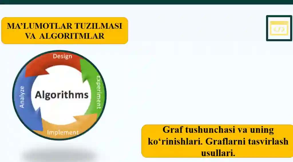Graf tushunchasi va uning ko‘rinishlari. Graflarni tasvirlash usullari
