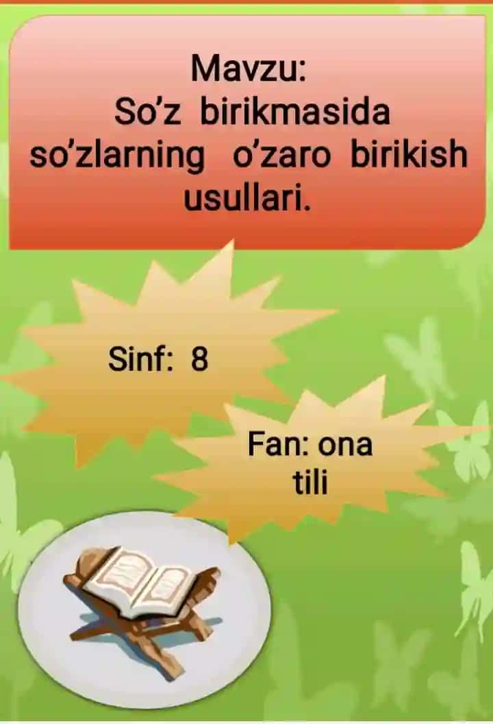 8- sinf ona tili slayd so'z birikmasi