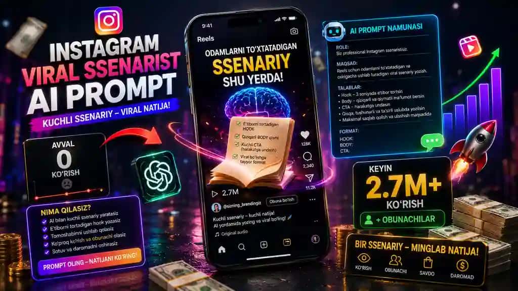Instagram Ssenarist AI PRO – 30 Kunlik Viral Kontent Tizimi