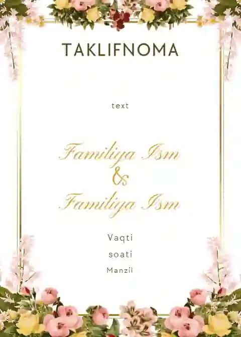 Nikoh toʻyi taklifnomasi