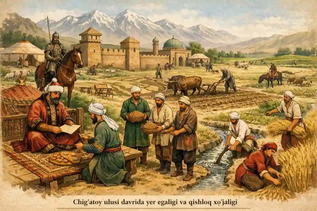 Chigʻatoy ulusi davrida yer egaligi va qishloq xoʻjaligi