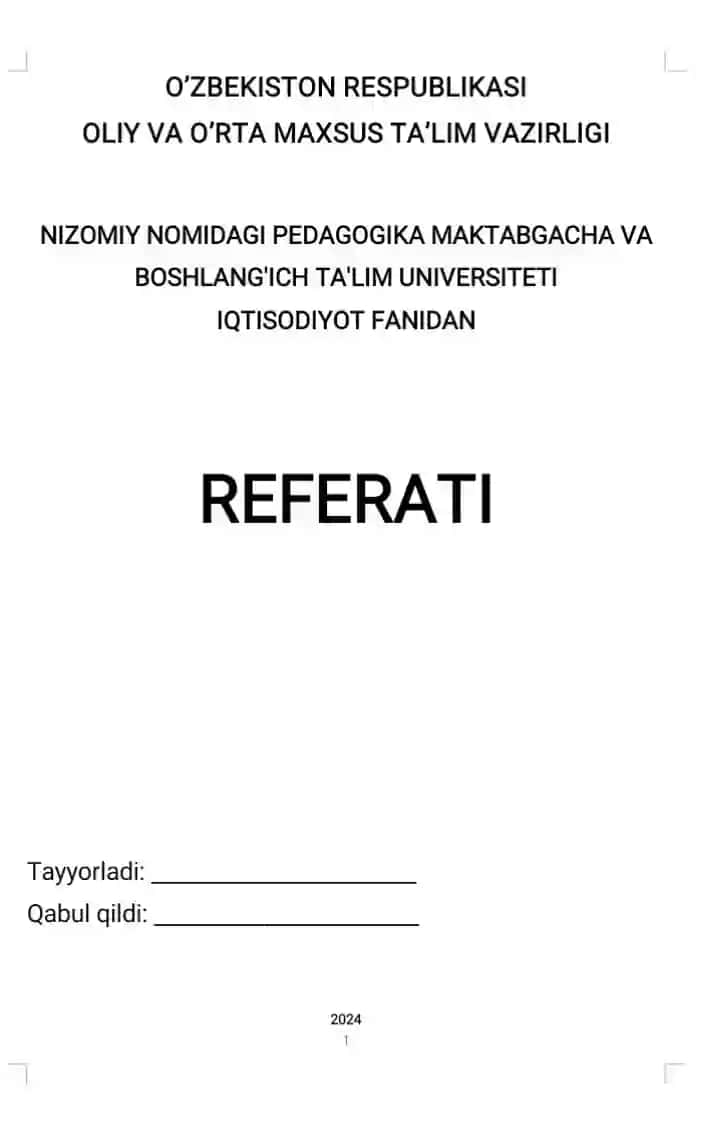Refarat Axoli daromadini tartibga solish