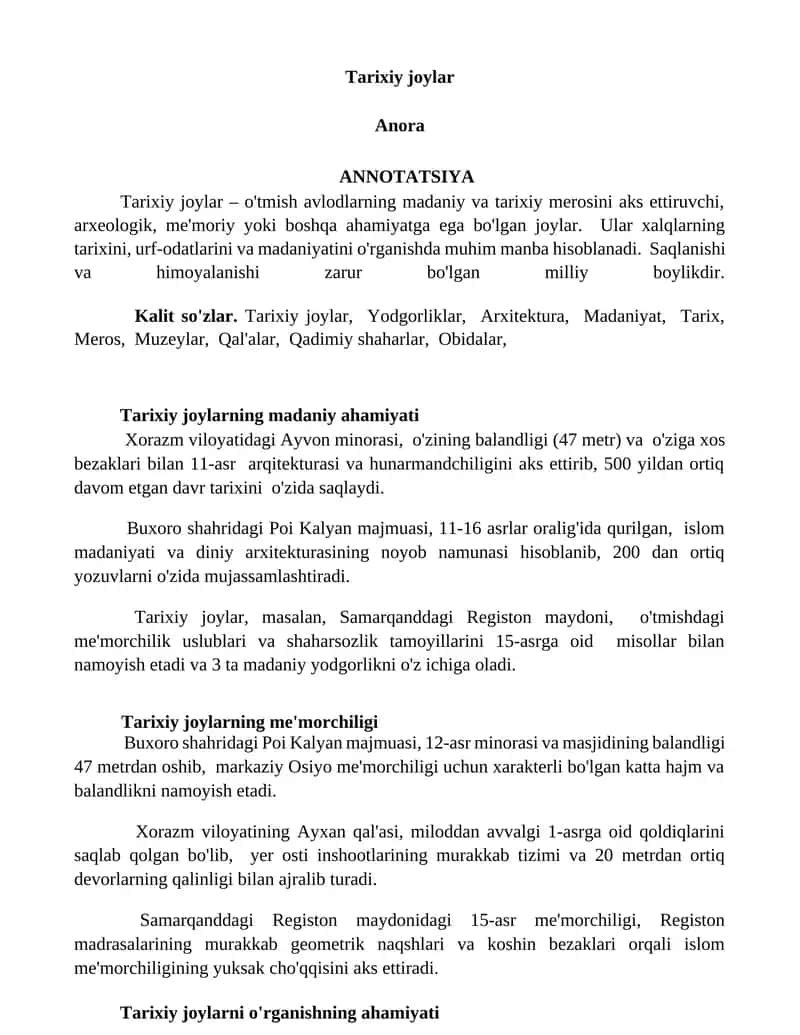 Tarixiy joylar