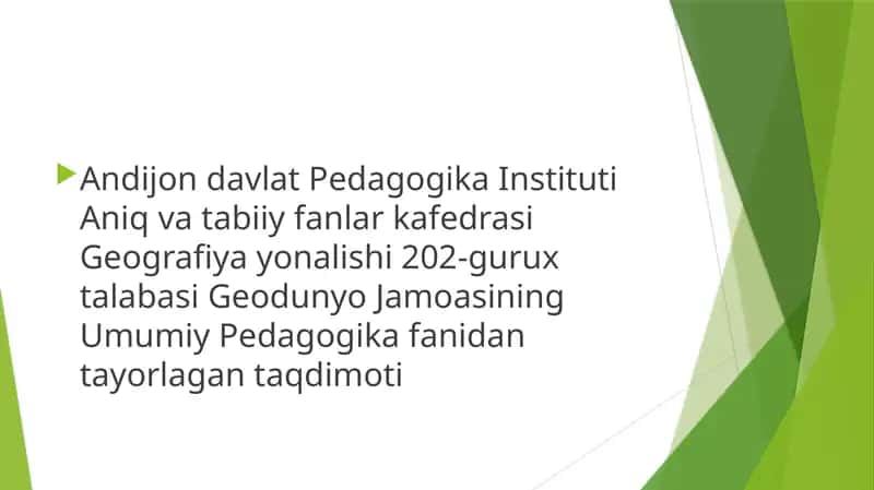 Geografiya yonalishi
