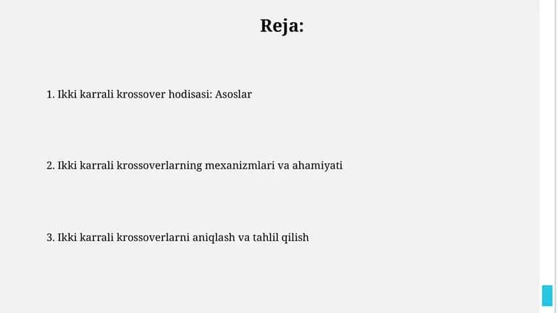 Ikki karrali krossover hodisasi: Asoslar