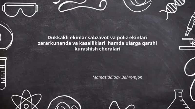 Integratsiyalashgan zararkunandalar bilan kurash (IPM) dukkakli, sabzavot va poliz ekinlari uchun