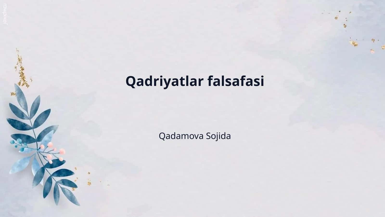 Qadriyatlar falsafasi
