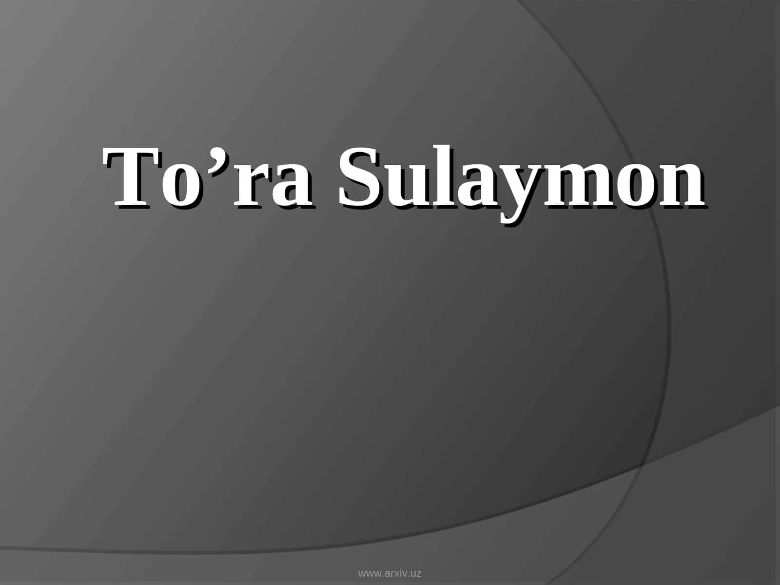 To’ra Sulaymon