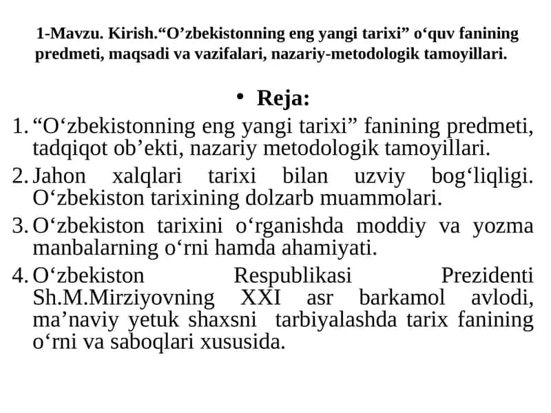O‘zbekistonning eng yangi tarixi