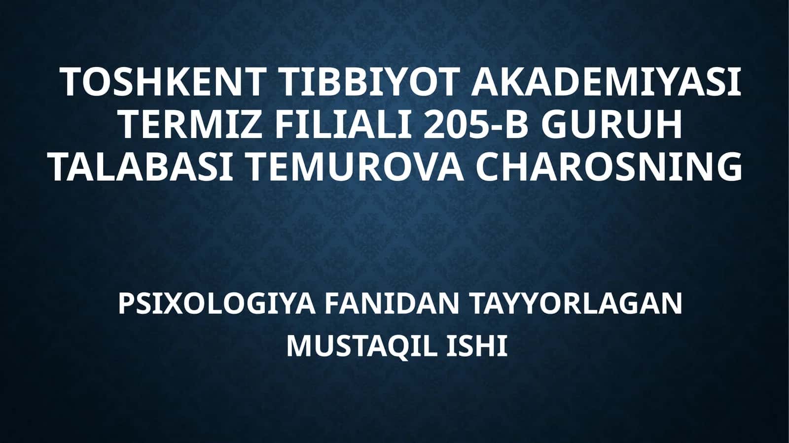 PSIXOLOGIK SALOMATLIK MEZONLARI