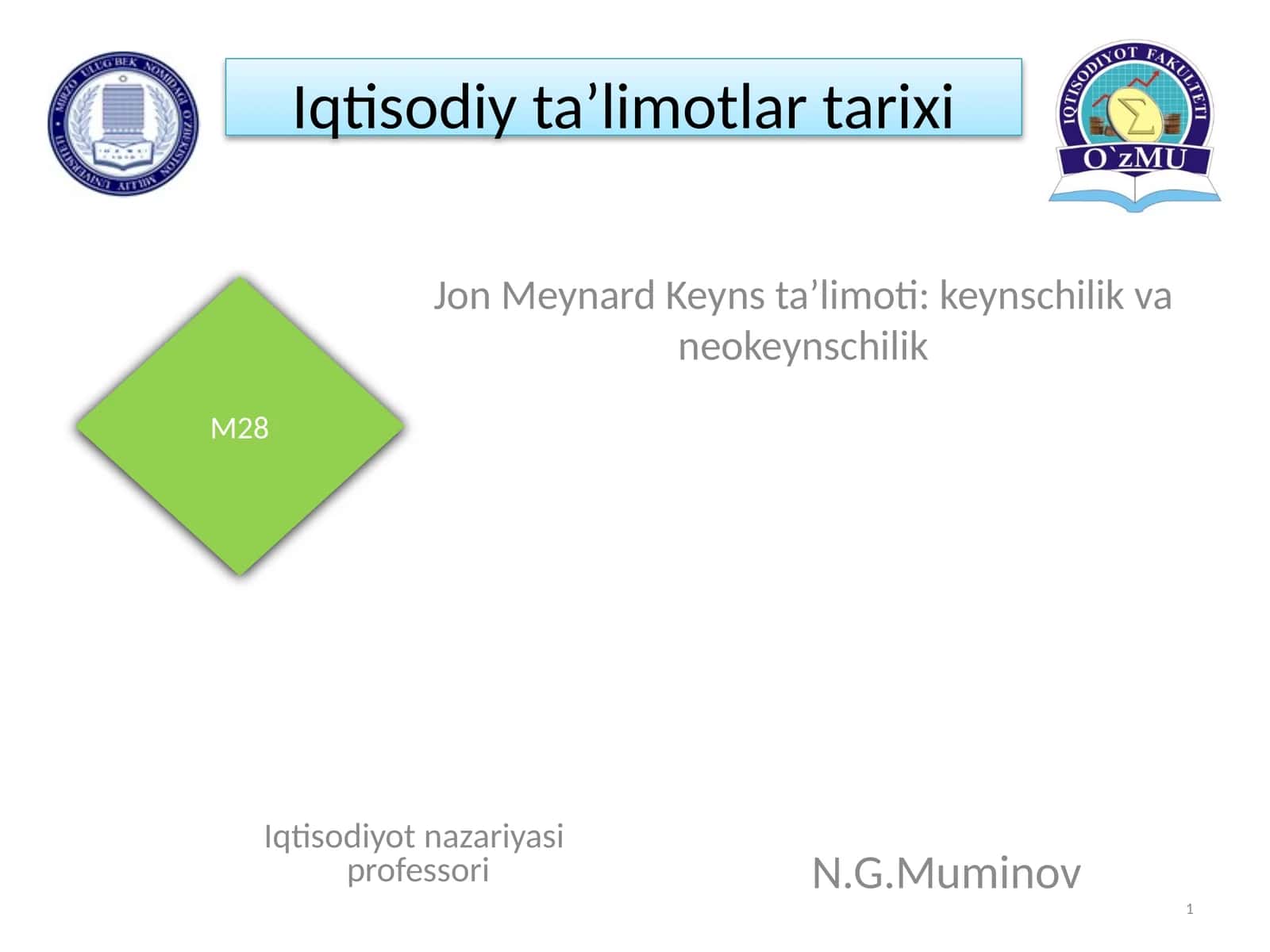Jon Meynard Keyns ta’limoti: keynschilik va neokeynschilik