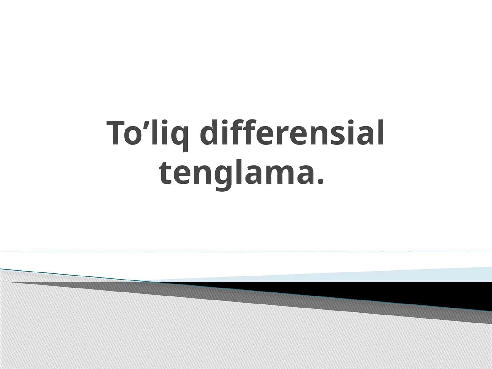 To’liq differensial tenglama