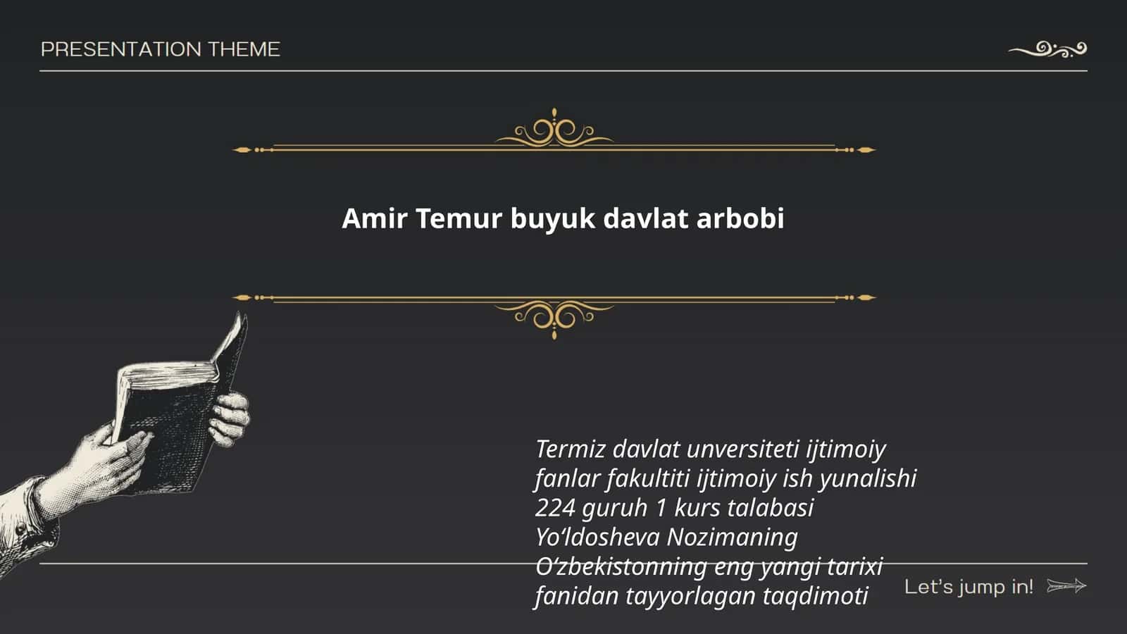 Oʻzbekistonning eng yangi tarixi fanidan tayyorlagan taqdimoti