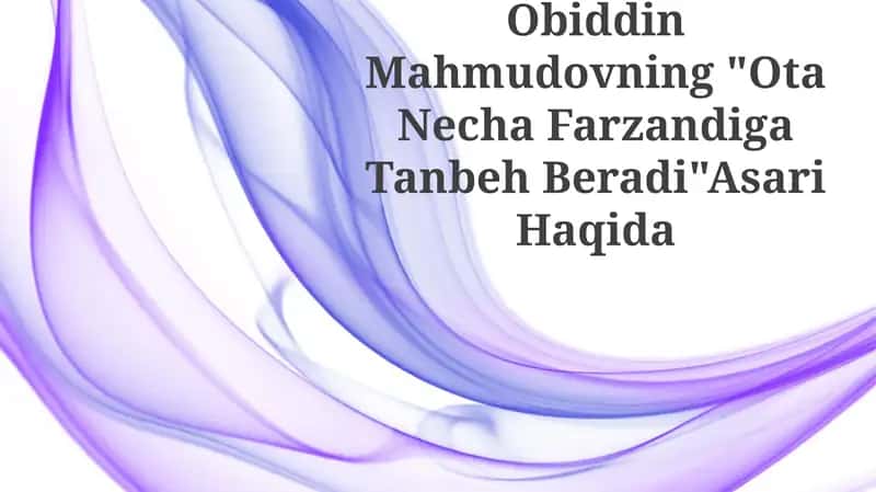 Ota Necha Farzandiga Tanbeh Beradi