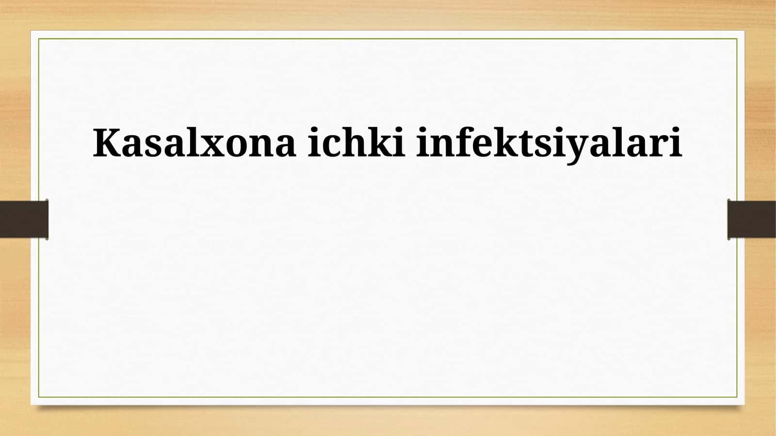 Kasalxona ichki infektsiyalari