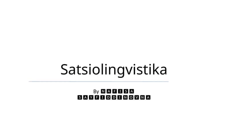 Ijtimoiy lingvistika