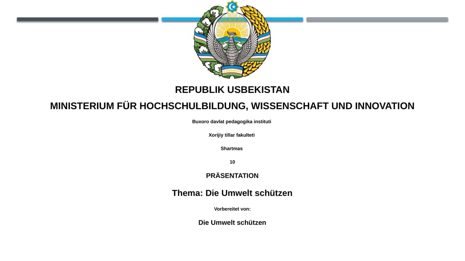 Die Umwelt schützen