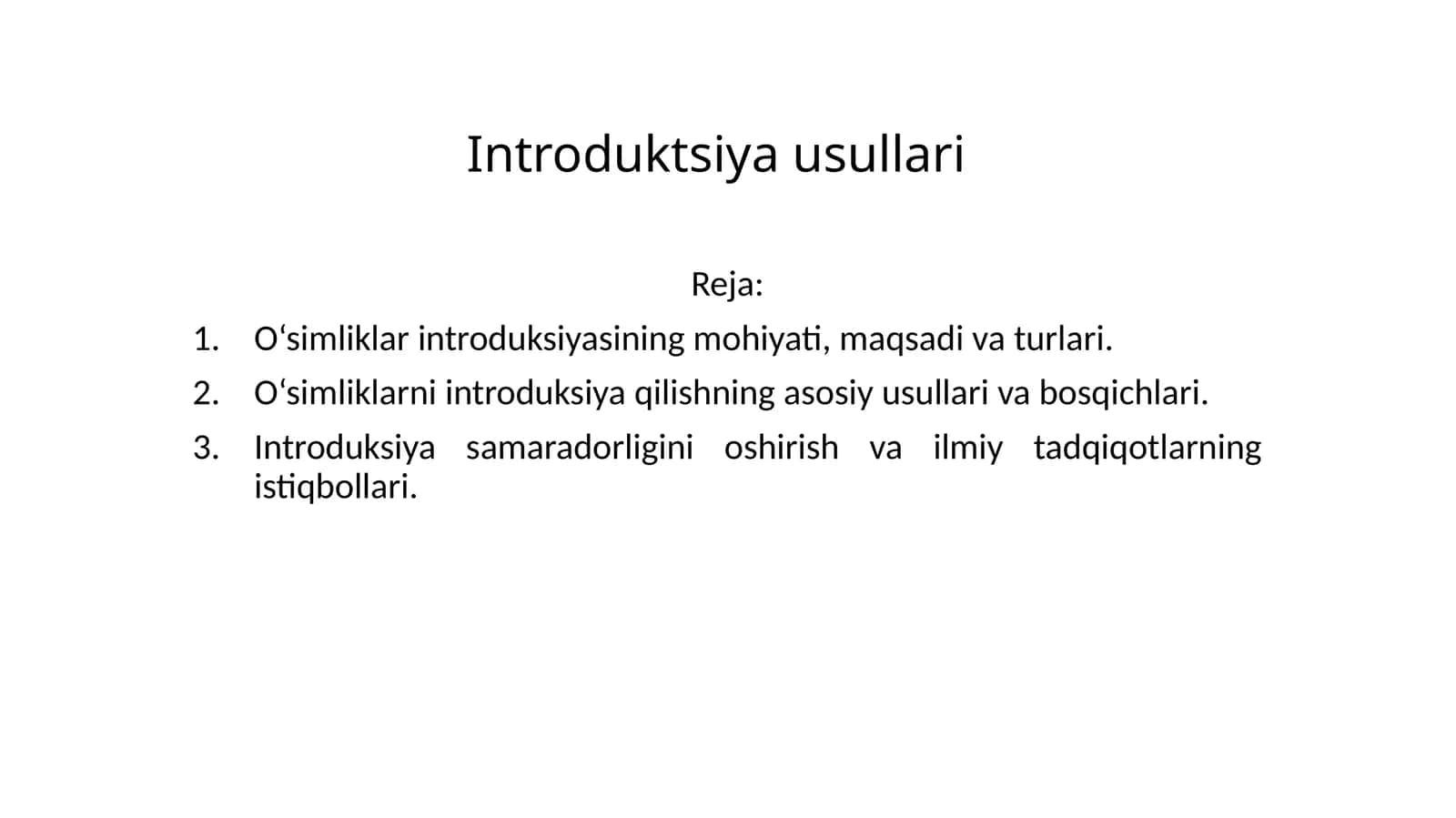 Introduktsiya usullari