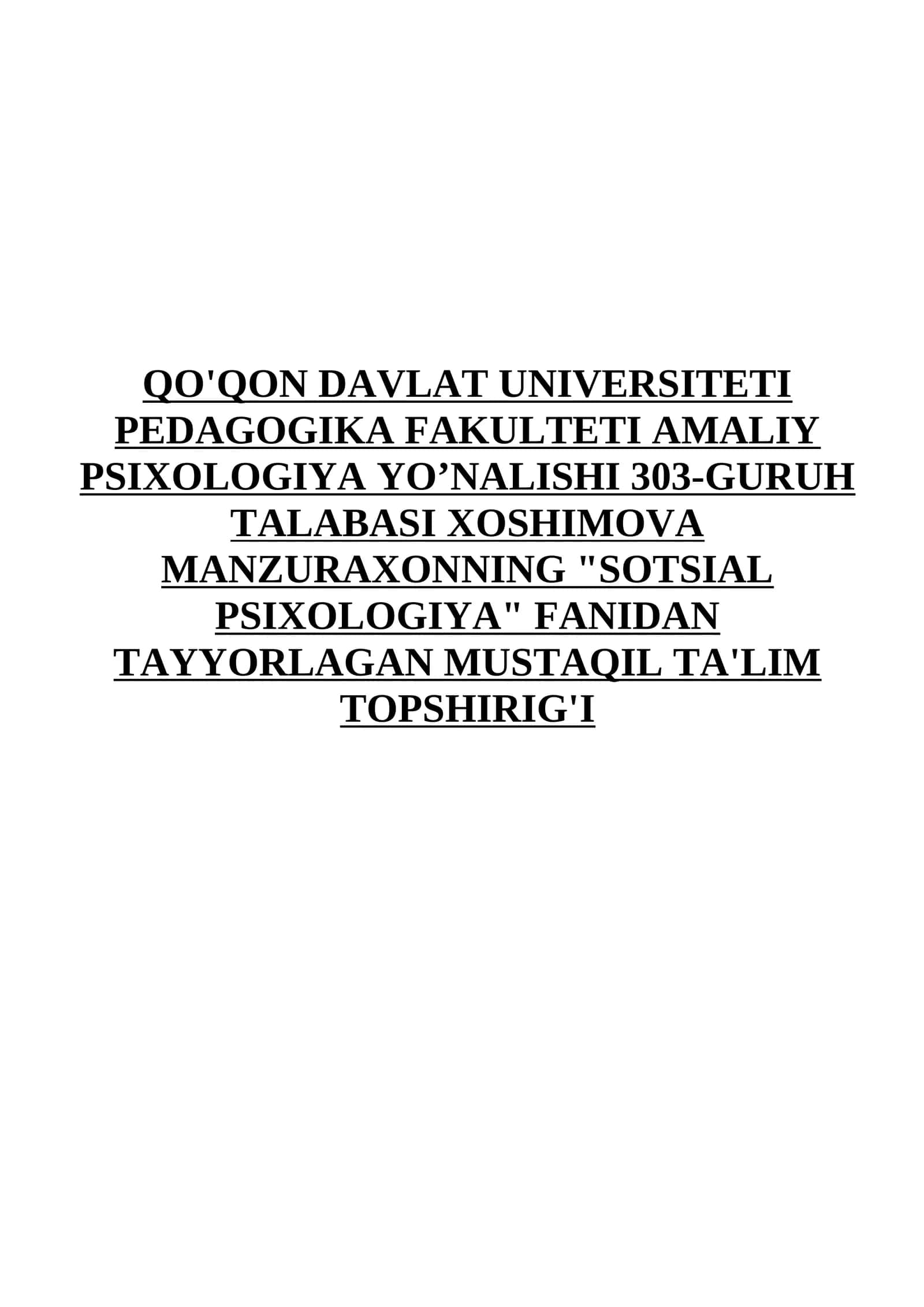 FAOL VA PASSIV TUYUSHNING ROLINI ANIQLASH METODIKASI