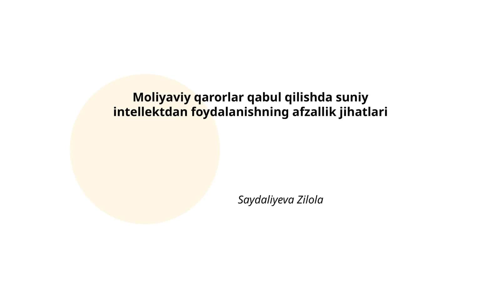 Ma'lumotlarni tezkor tahlil qilish