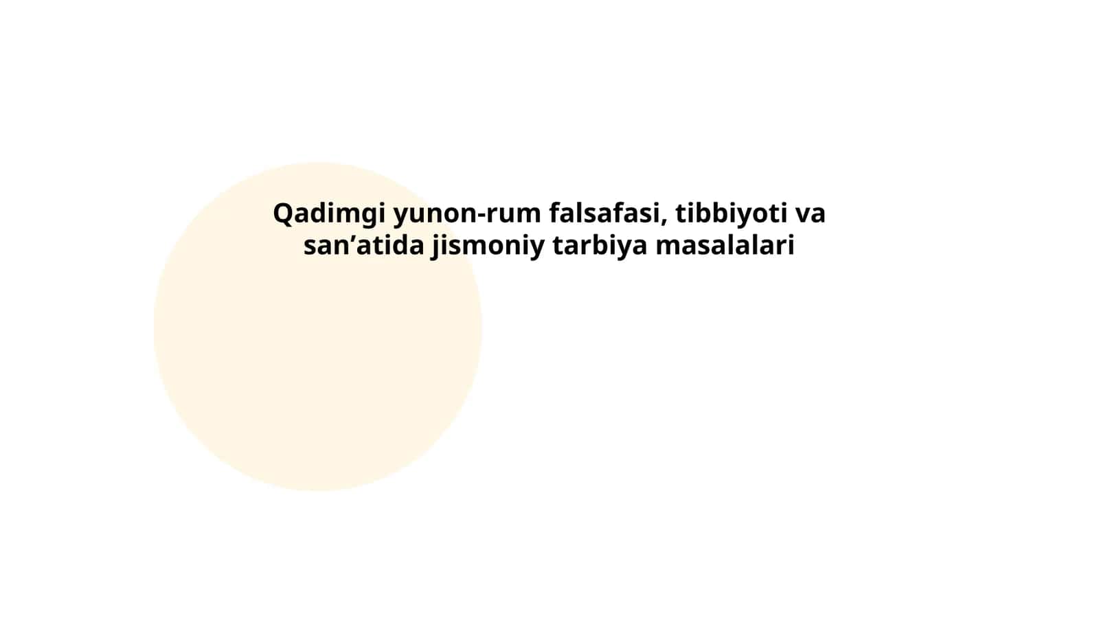 Qadimgi Yunon falsafasida jismoniy tarbiya konsepsiyasi