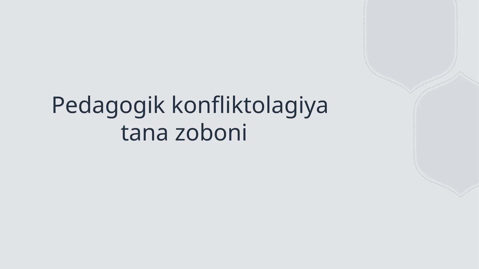 Pedagogik konfliktolagiya tana zoboni