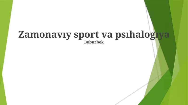 Zamonavıy sport va psıhalogıya