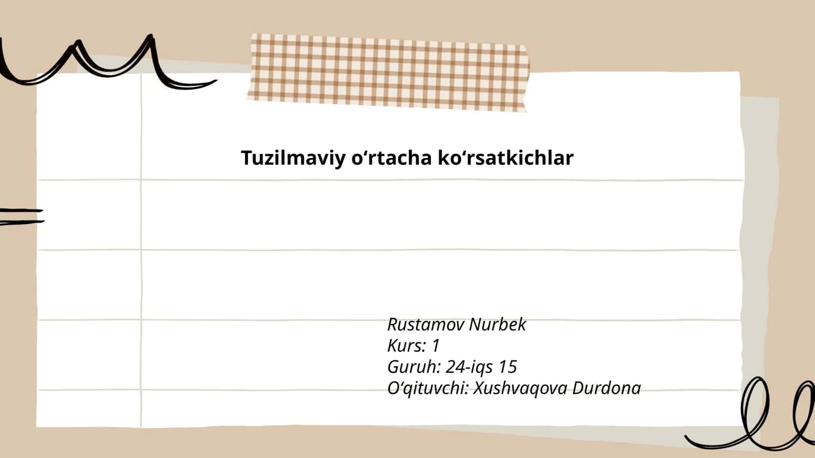 Tuzilmaviy oʻrtacha koʻrsatkichlar