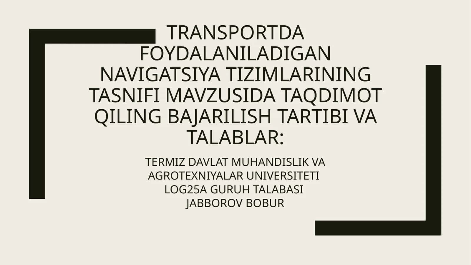 Navigatsiyatizimlari haqida umumiy tushuncha