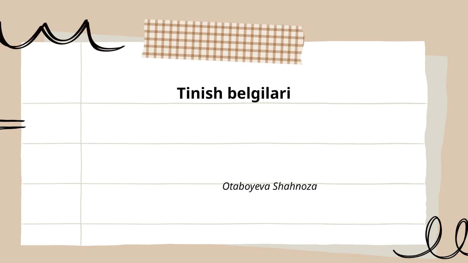 Tinish belgilari