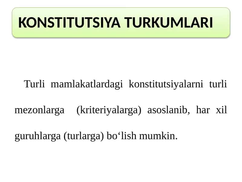Konstitutsiyalar turlari