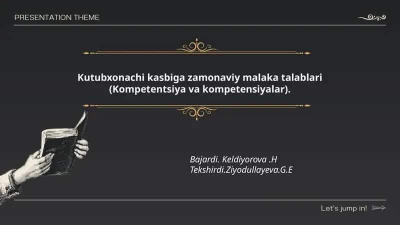 Kutubxonachi kasbiga zamonaviy malaka talablari (Kompetentsiya va kompetensiyalar)
