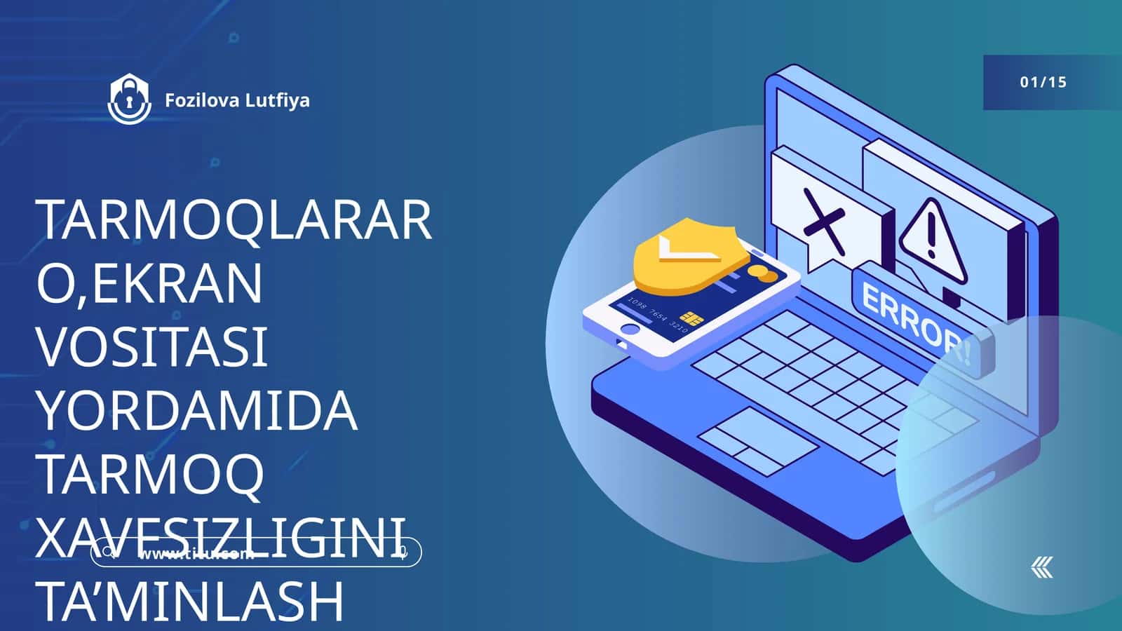 TARMOQLARARO,EKRAN VOSITASI YORDAMIDA TARMOQ XAVFSIZLIGINI TA’MINLASH