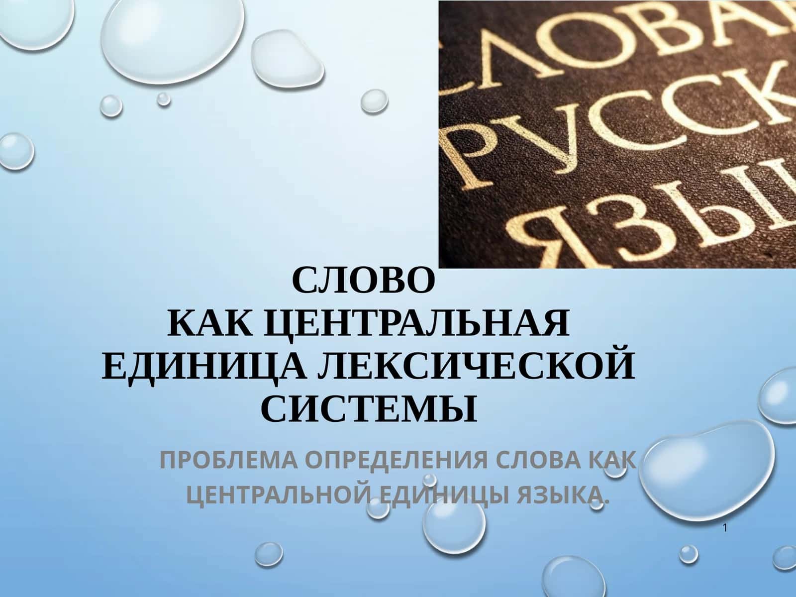 Слово как центральная единица лексической системы