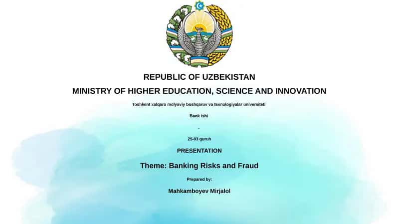 Banking Risks and Fraud