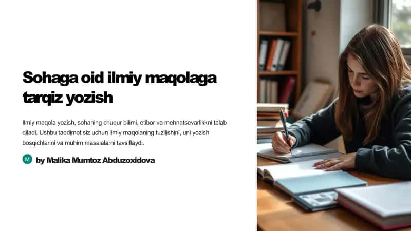 Sohaga oid ilmiy maqolaga tarqiz yozish