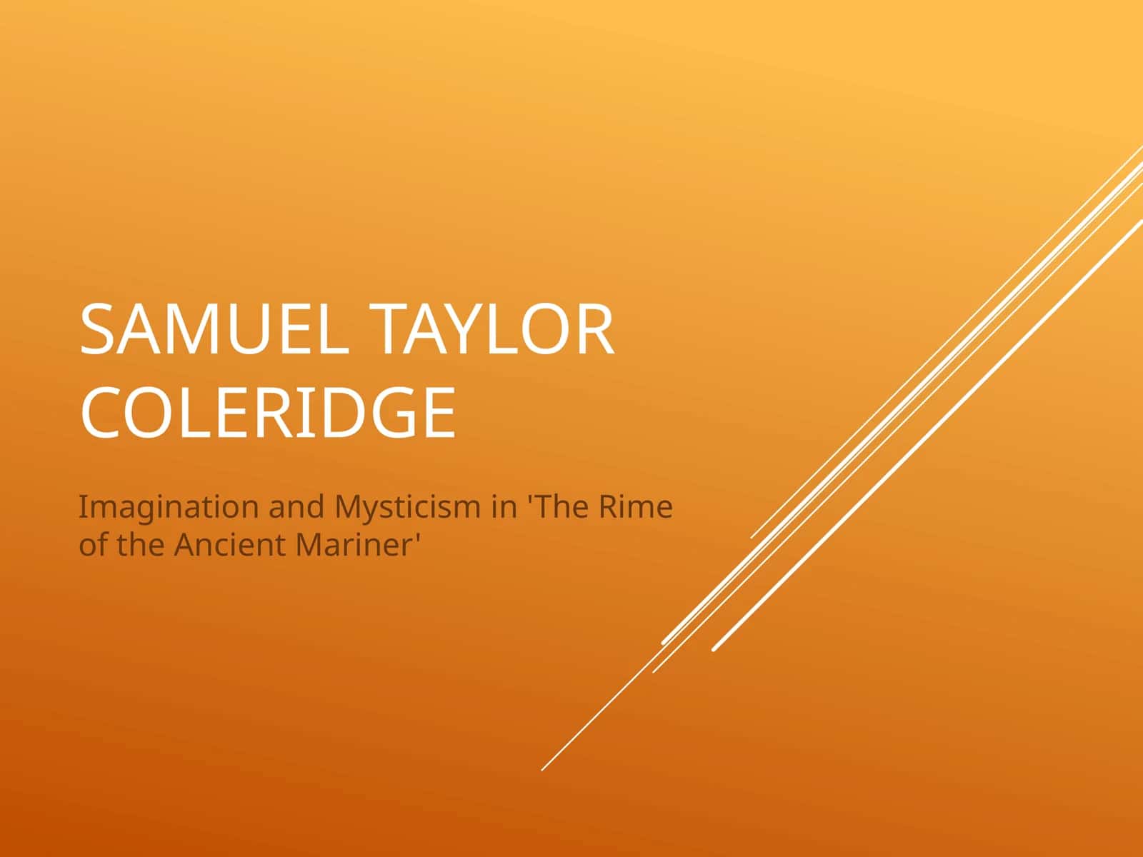Imagination and Mysticism in 'The Rime of the Ancient Mariner'