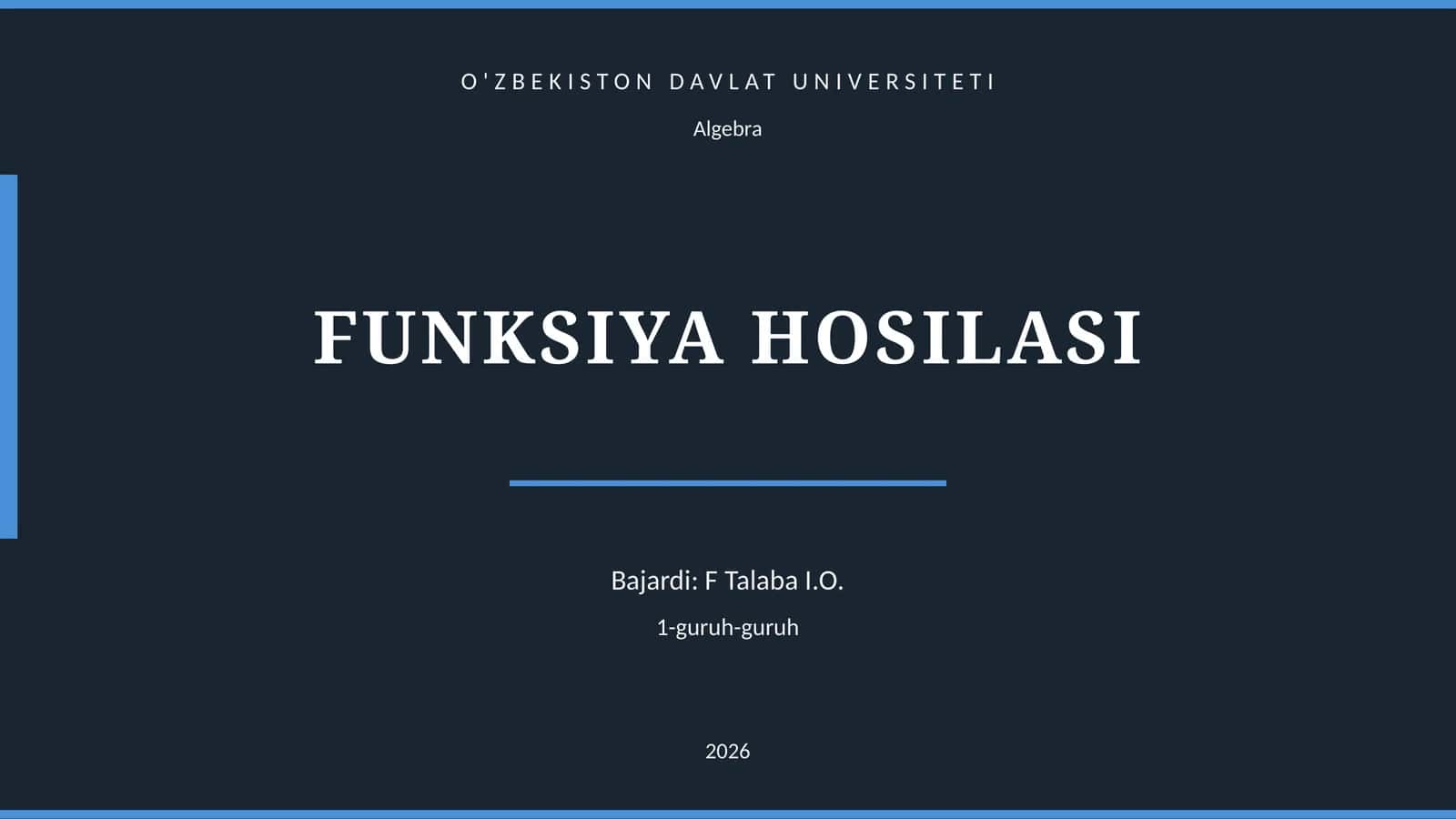 FUNKSIYA HOSILASI