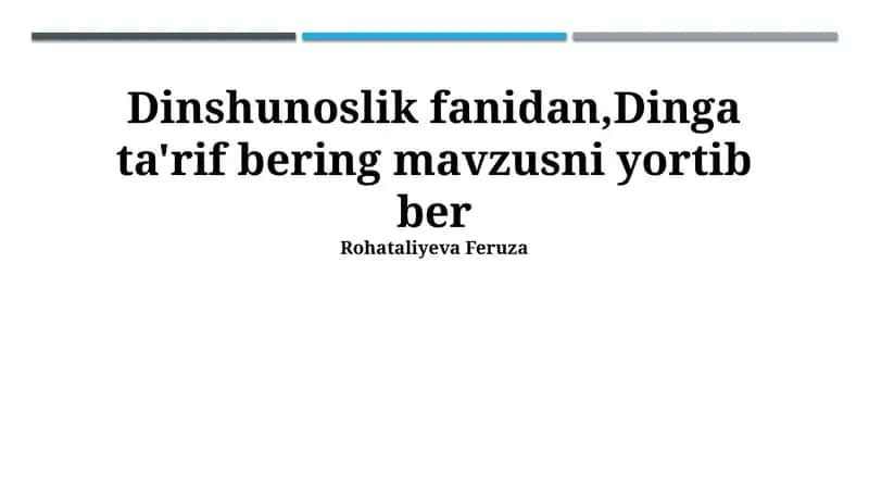 Dinshunoslik fanidan