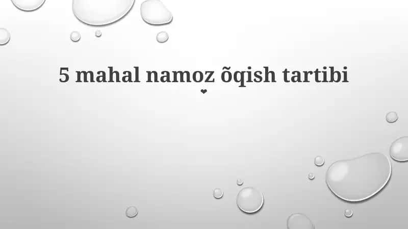 Namoz õqish tartibi