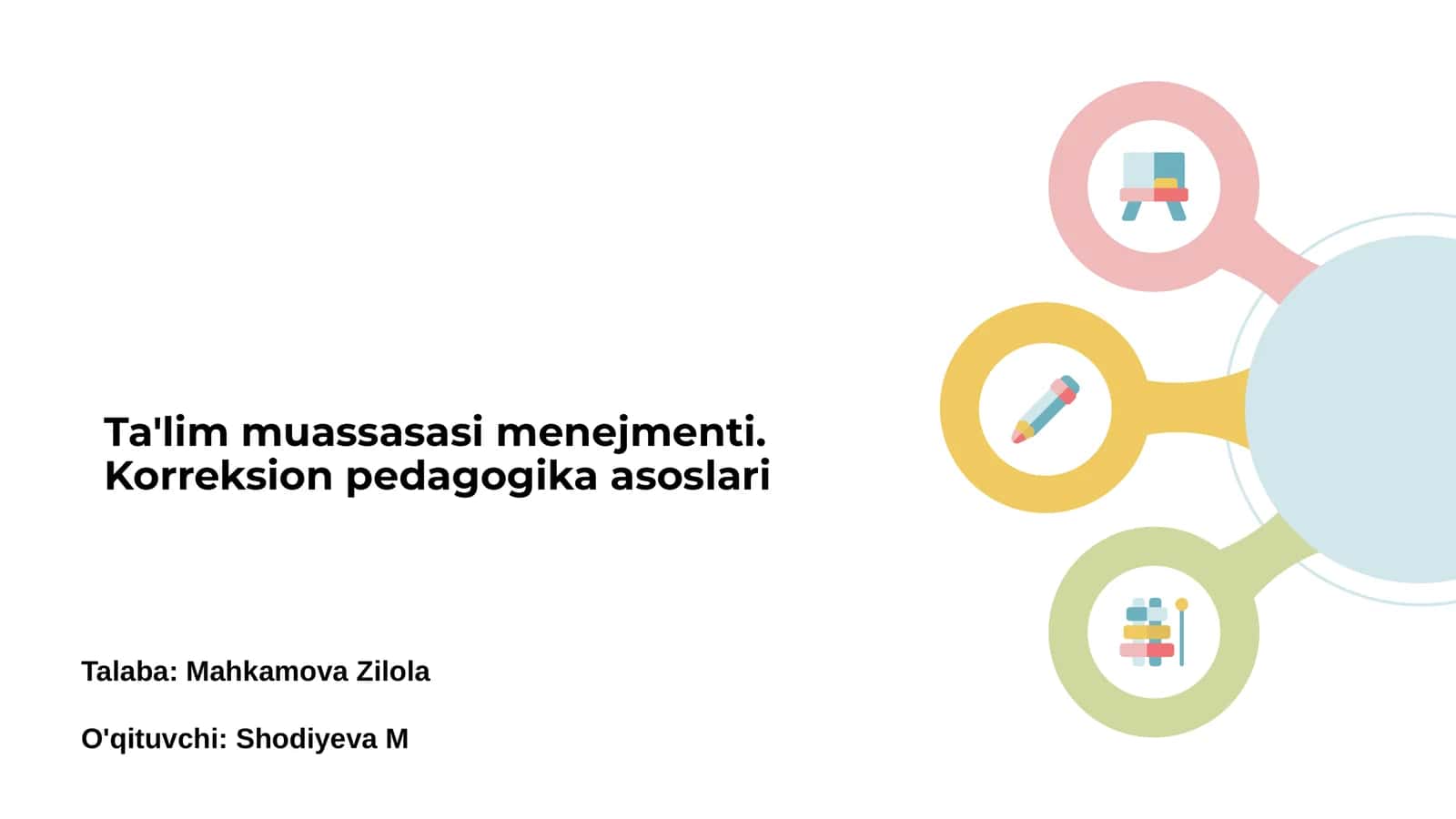 Ta'lim muassasasi menejmenti. Korreksion pedagogika asoslari