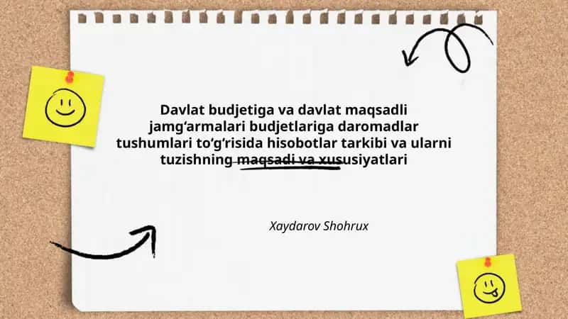 Davlat budjetiga va davlat maqsadli jamg‘armalari budjetlariga daromadlar tushumlari to‘g‘risida hisobotlar tarkibi va ularni tuzishning maqsadi va xususiyatlari