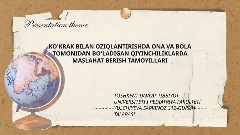 KO'KRAK BILAN OZIQLANTIRISHDA ONA VA BOLA TOMONIDAN BO'LADIGAN QIYINCHILIKLARDA MASLAHAT BERISH TAMOYILLARI
