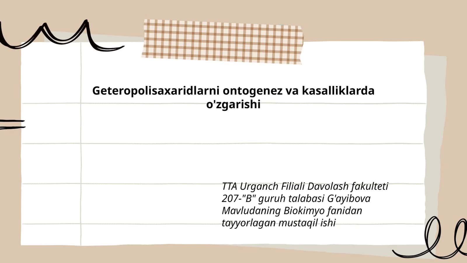 Geteropolisaxaridlarni ontogenez va kasalliklarda o'zgarishi